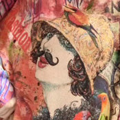 Fall Prints Knit Blouse Oversize O Neck Mid Long Sweater