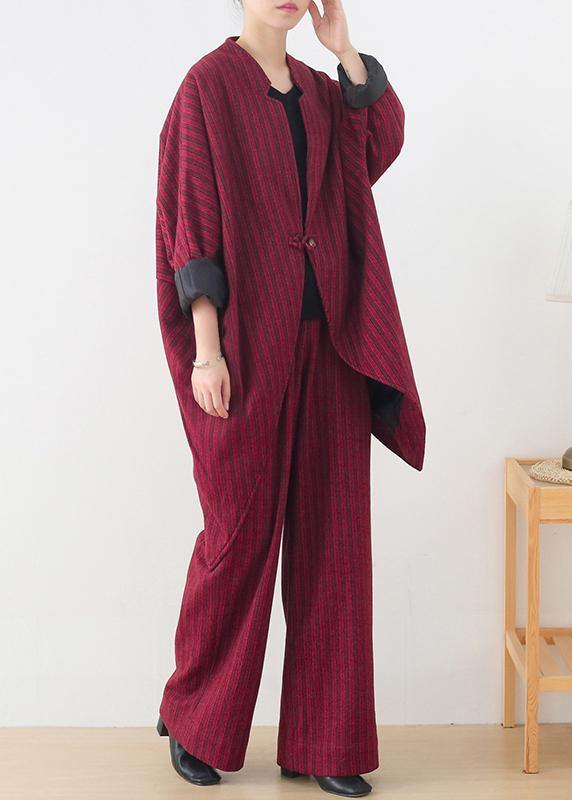 New Wool Blended Khaki Two Pieces Asymmetric Tops and Pant
