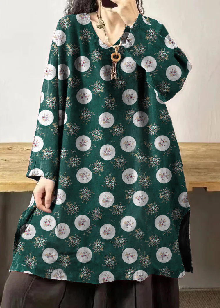 Yellow Text V Neck Embroidered Patchwork Linen Mid Dresses Fall
