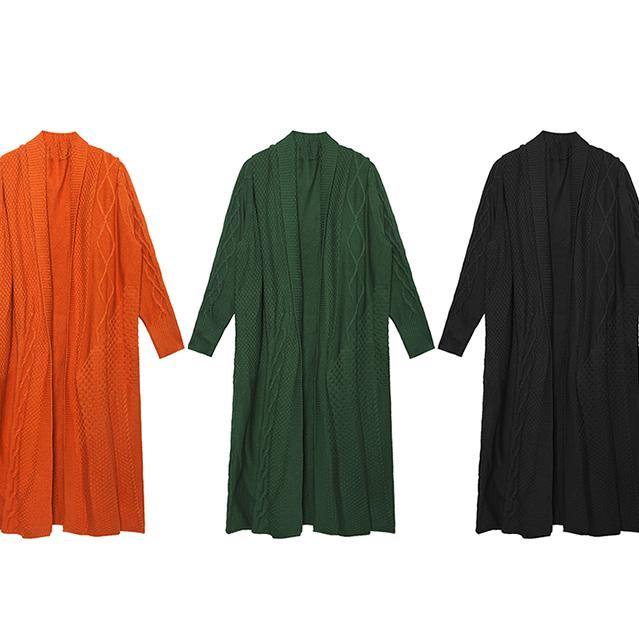 Aesthetic Orange Winter Knit Baggy Outwear