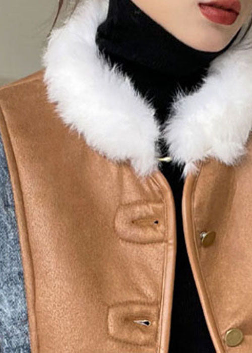 Blue Asymmetrical Denim Patchwork Jackets Winter