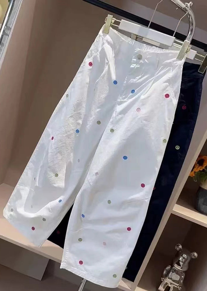 Love Embroidered Cotton Harem Pants Fall