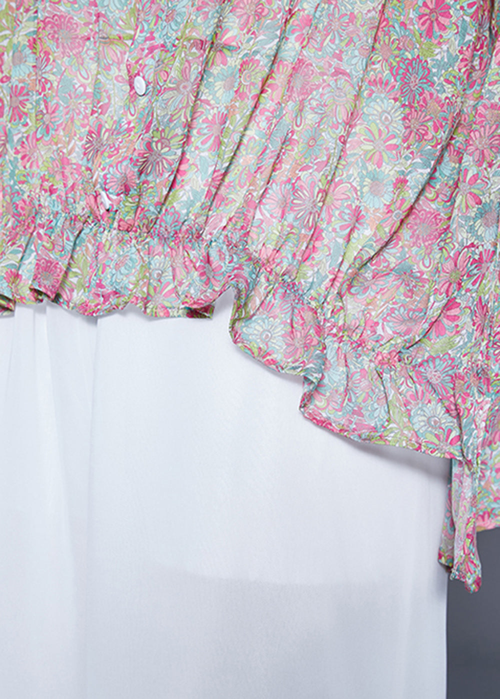 Pink Oversized Print Wrinkled Shirt Top Summer