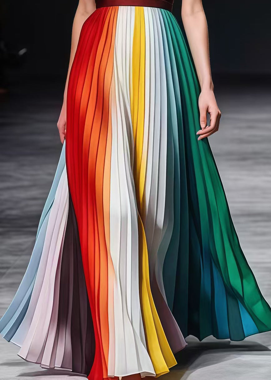 Rainbow Backless Wrinkled Chiffon Strapless Dresses Summer