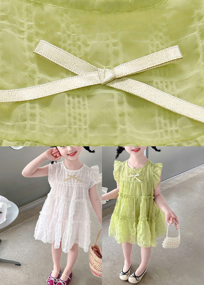 Beige O-neck Bow Maxi Dress Summer