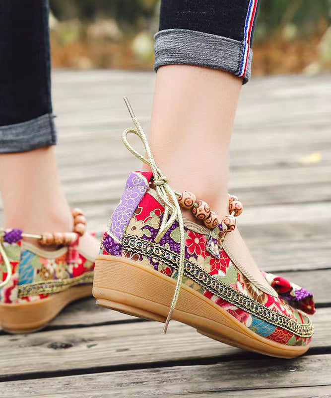 Black Bow Splicing Wedge High Wedge Heels Shoes Soolinen Shoes-20251