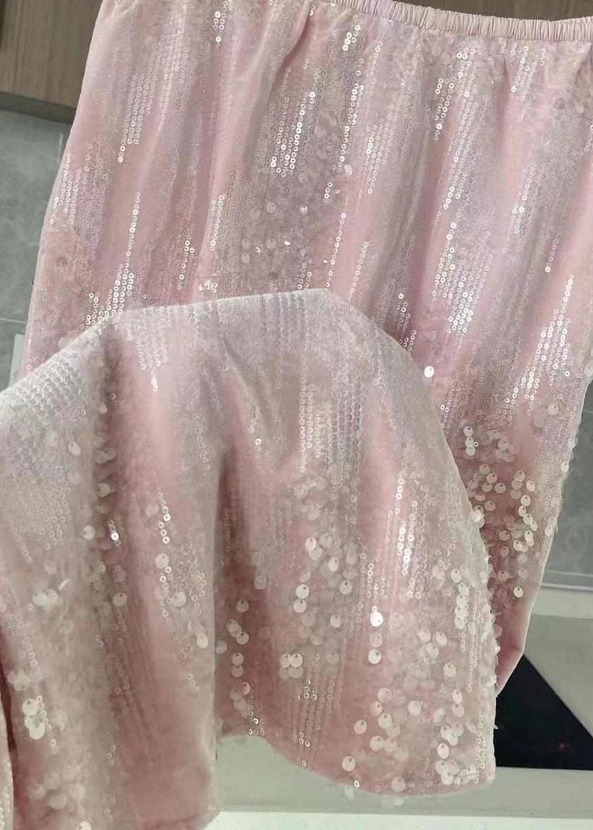 Grey Sequins Slim Fit Beach Skirt Summer