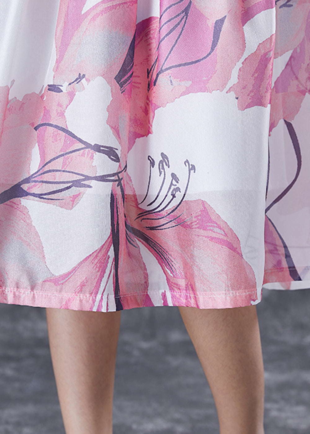Pink Print Slim Fit a Line Skirt Summer