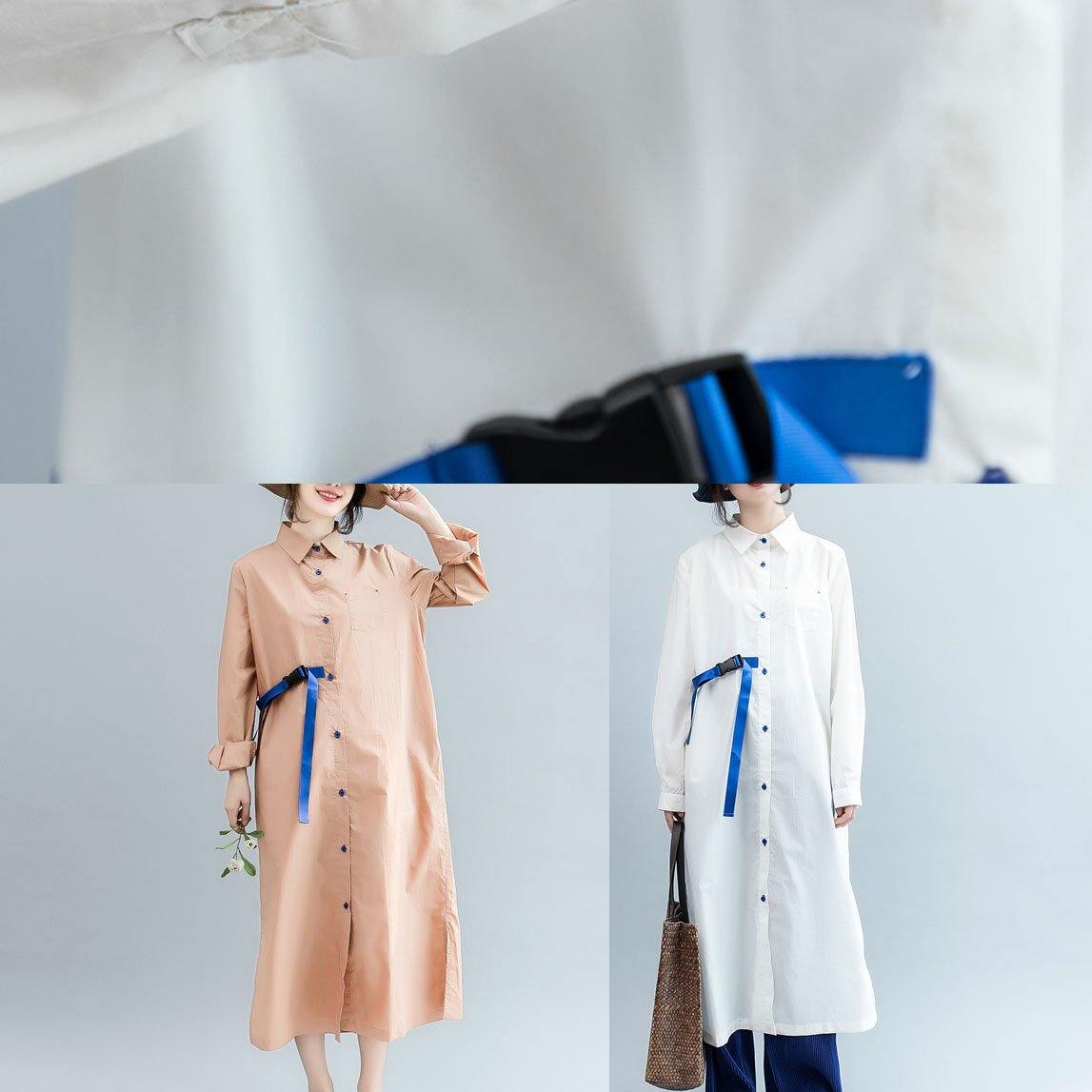 Side Open Cotton Long Shirts Ideas Nude Cotton Shirt Dress Fall