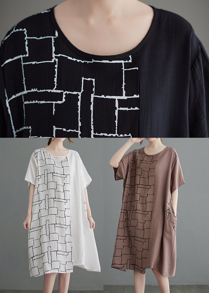 Boutique Black Asymmetrical Design Dress Short Sleeve
