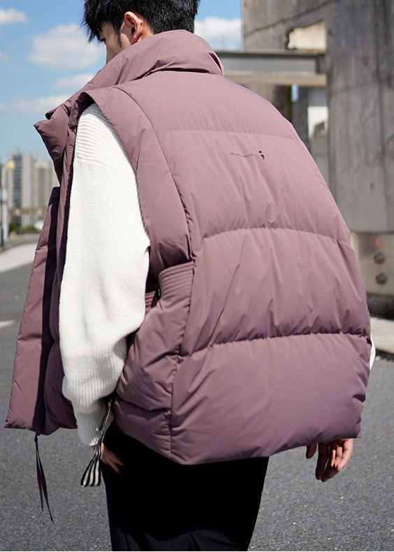 Boutique Dull Purple Zip Up Warm Duck Down Vests Winter
