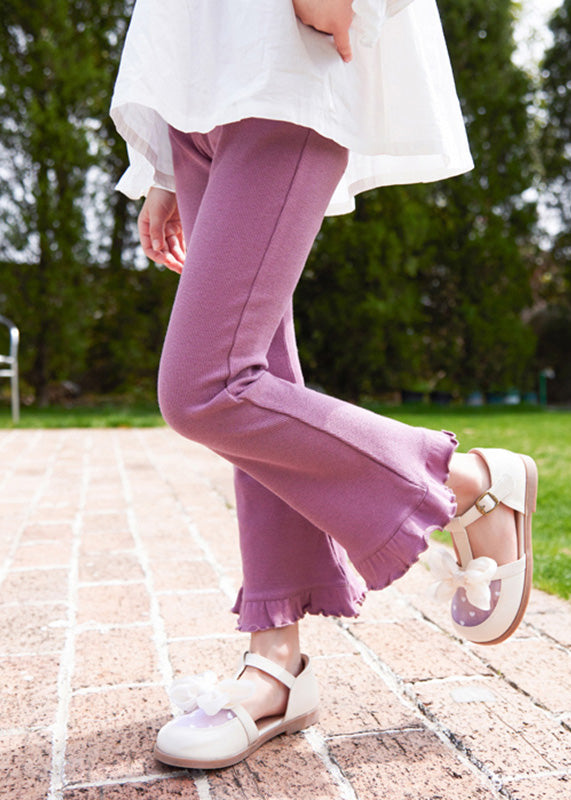 Boutique Purple Ruffled Flared Pants