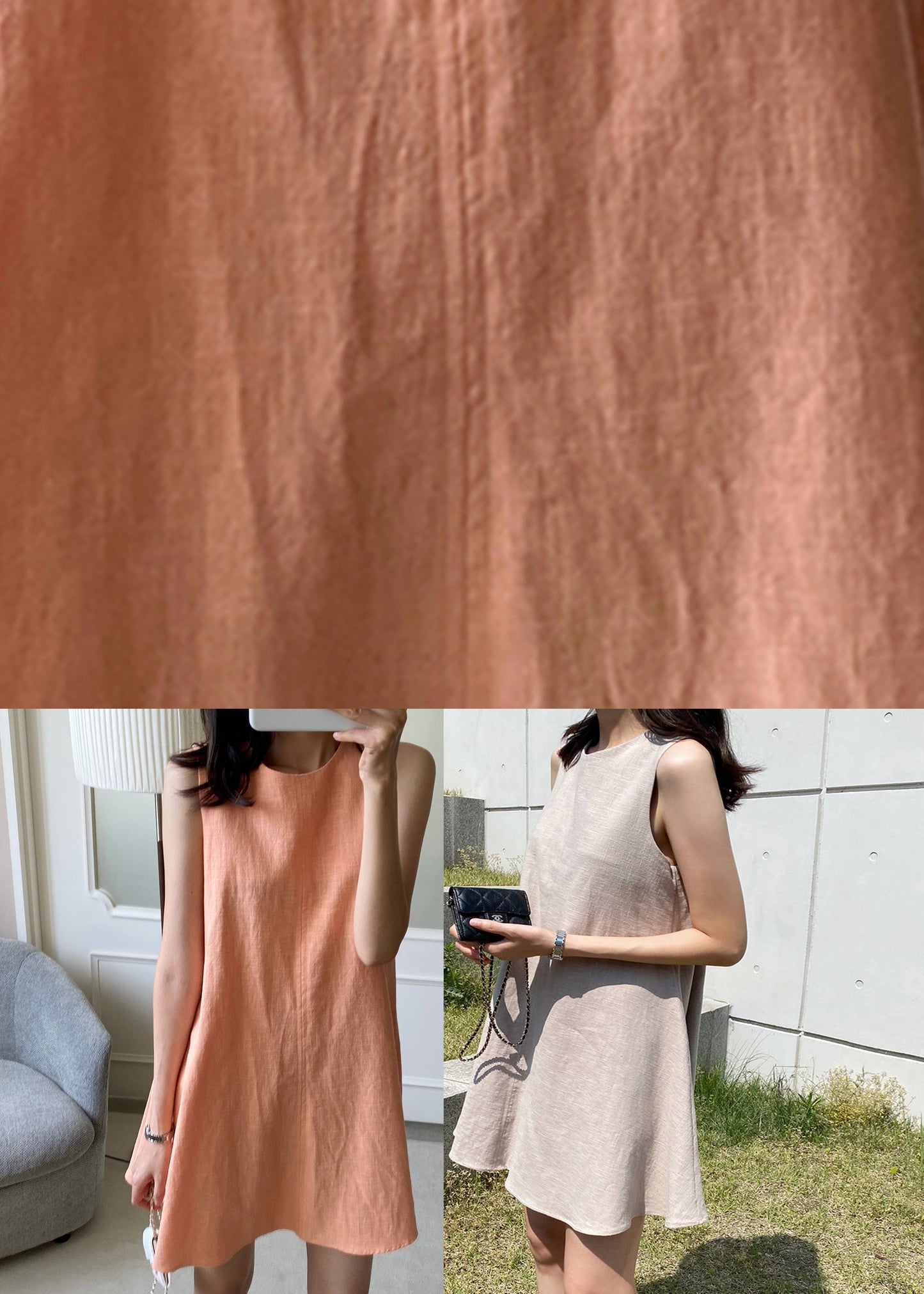 Brief Orange O-neck Patchwork Cozy Mid Dress Summer