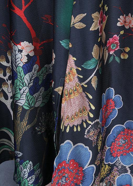 Green Print Patchwork Button Summer Spring Dress