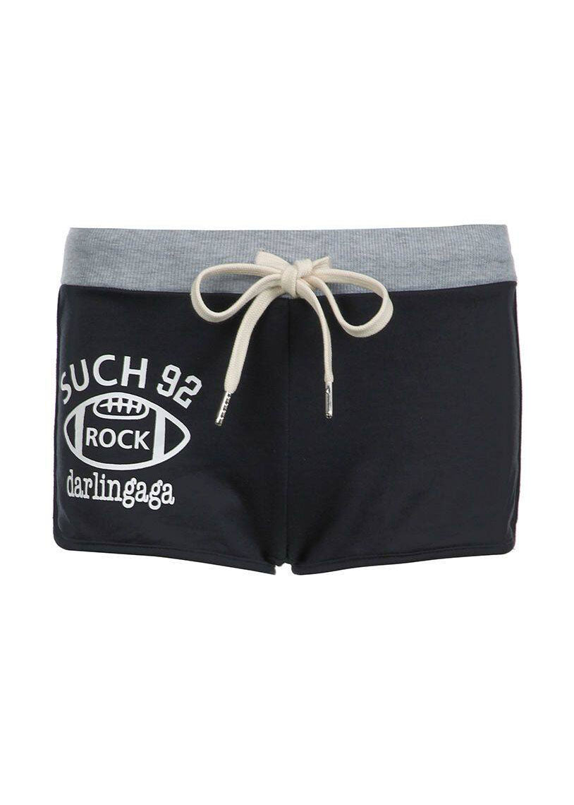 Letter Printed Lace Up Workout Gym Shorts Running Shorts