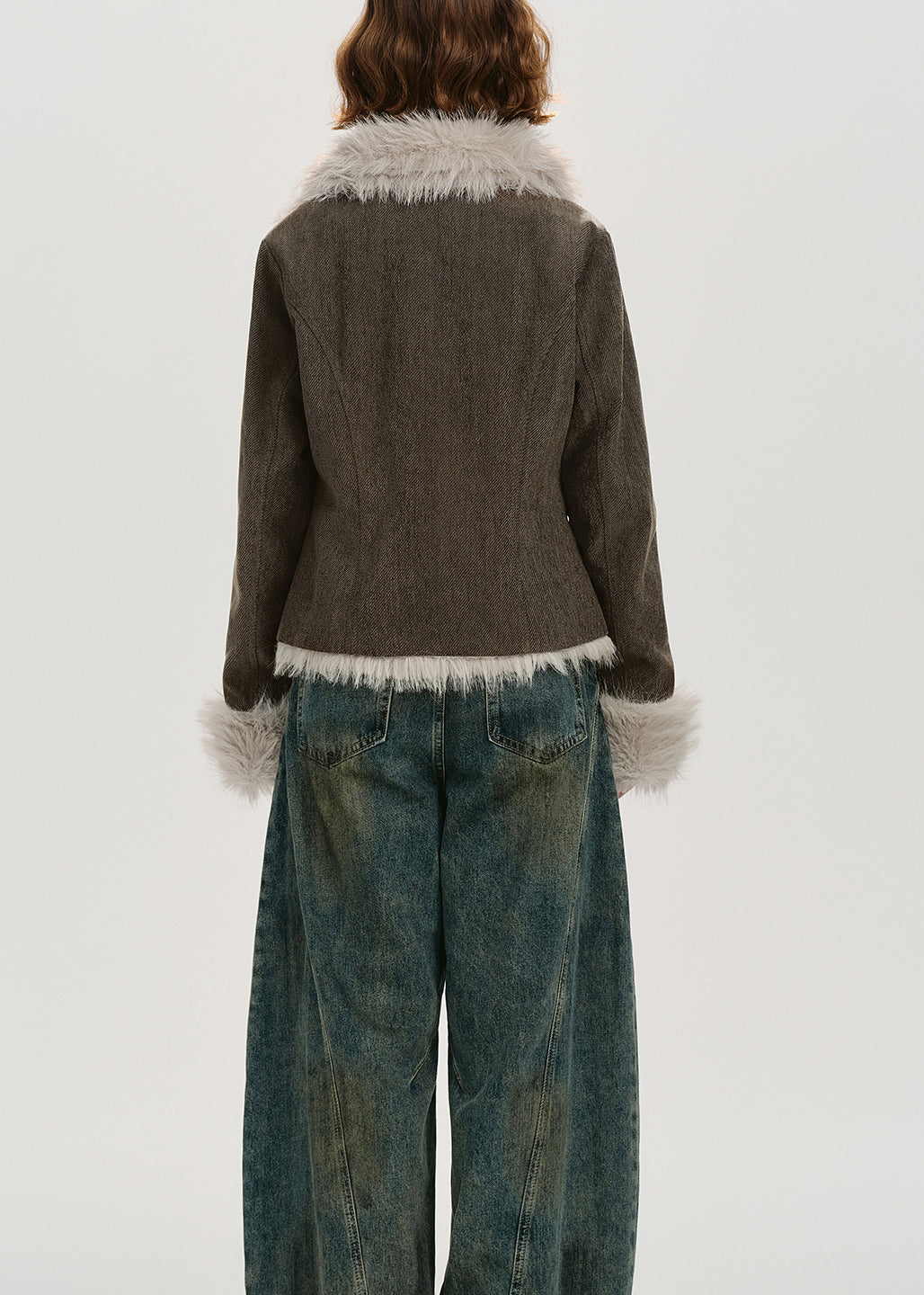 Stand Collar Thick Patchwork Warm Fleece Coats Winter