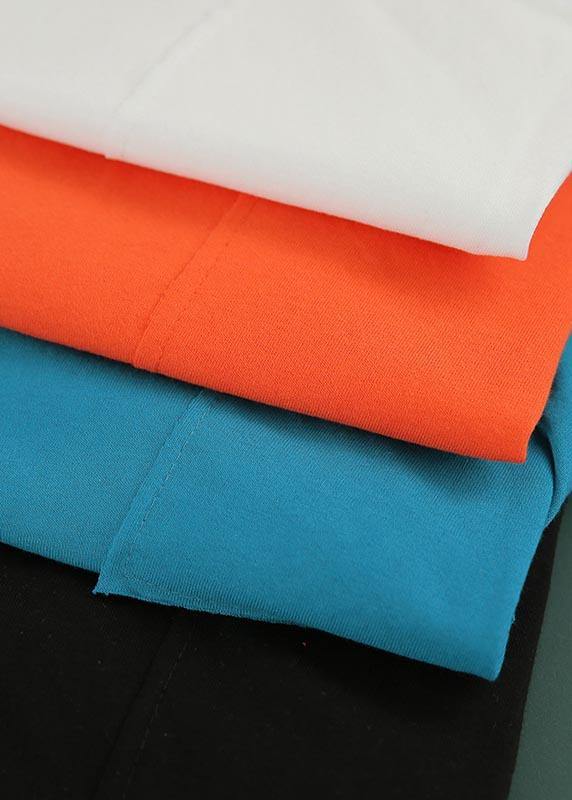 Blue Side Open Half Sleeve Cotton Summer Top