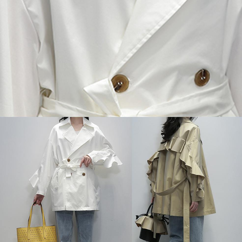 Notched Tie Waist Tunics Yellow Coats