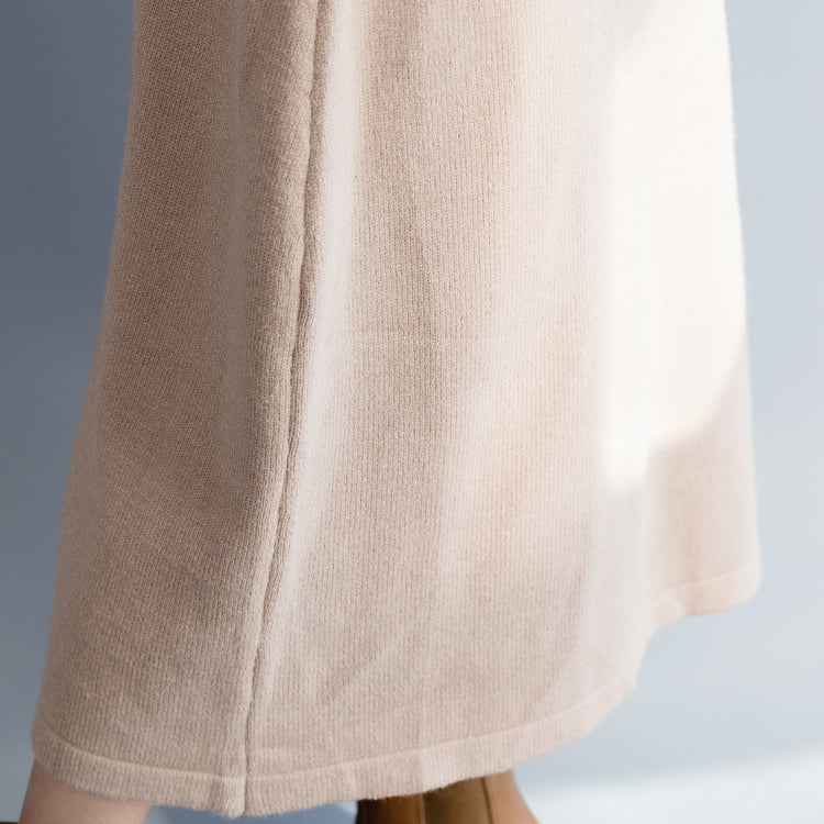 Christmas Sweater Dress Outfit High Neck Nude Diy Knit Dress