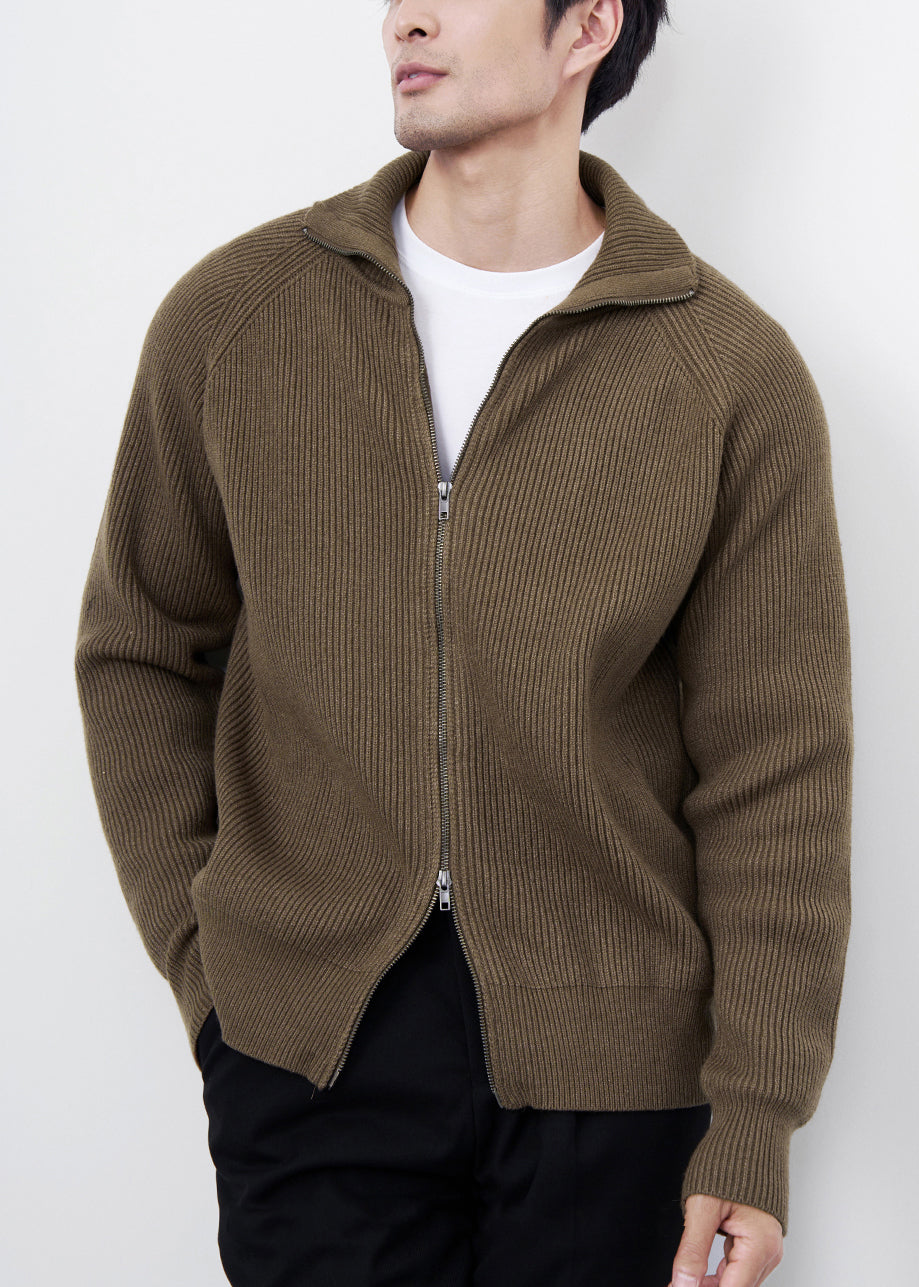 Classy Black Zip Up Cozy Knit Coat Spring
