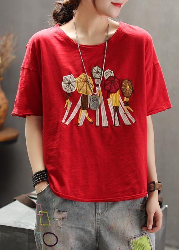 Classy Cotton Clothes Round Neck Loose Irregular Blouse
