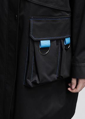 Classy Hooded Zippered Fine Outwear Black Letter Midi Coats