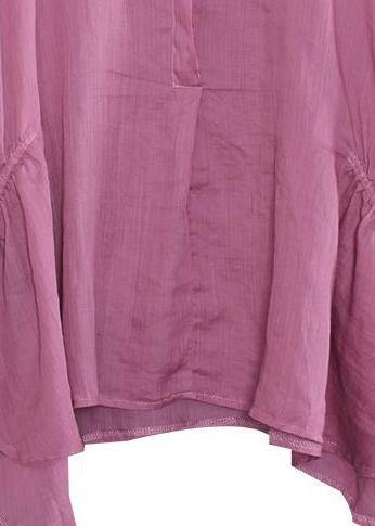 Classy Linen Blouse Batwing Sleeve Comfortable Color T-shirt