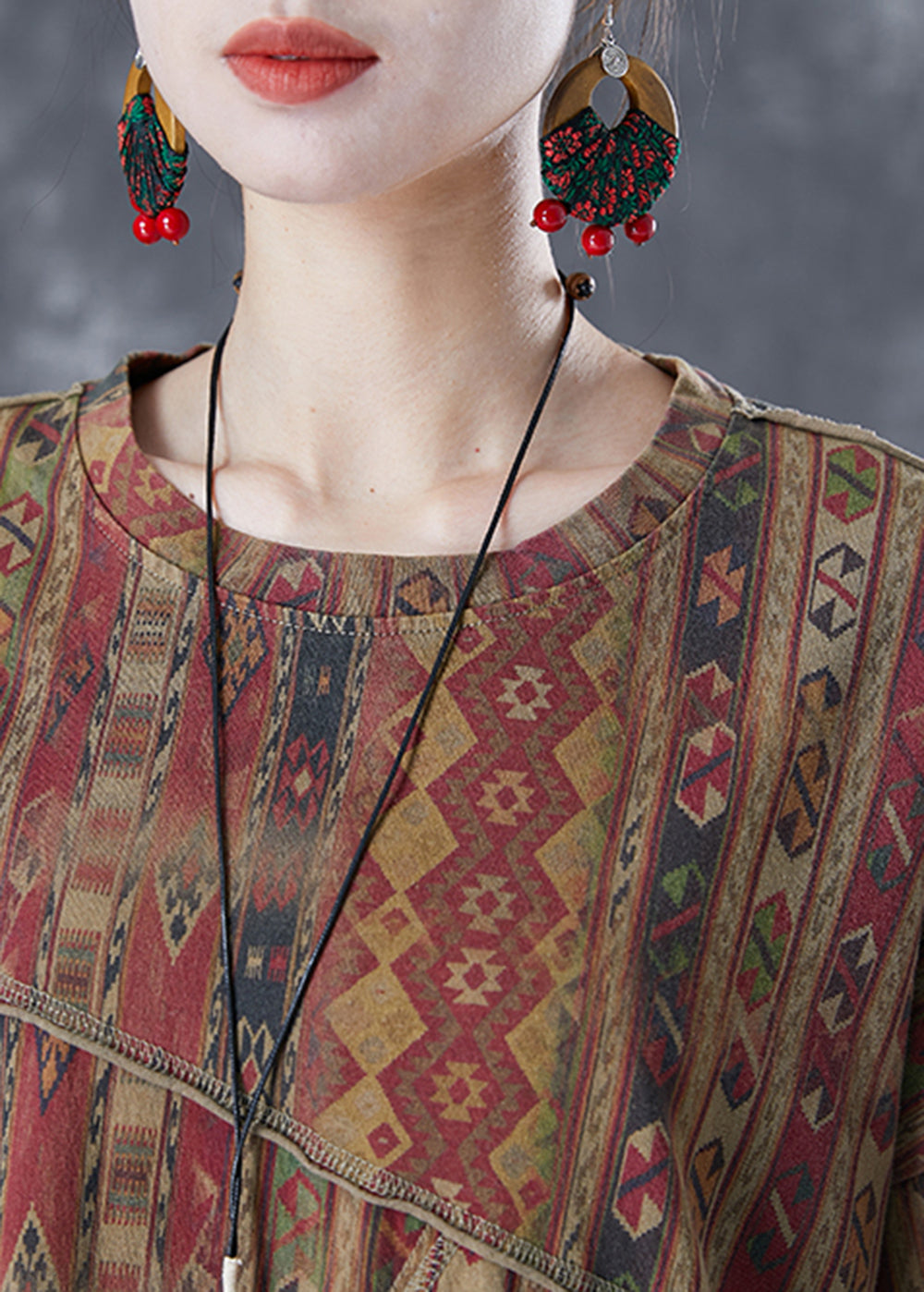 Diy Coffee Asymmetrical Patchwork Print Cotton Top Summer