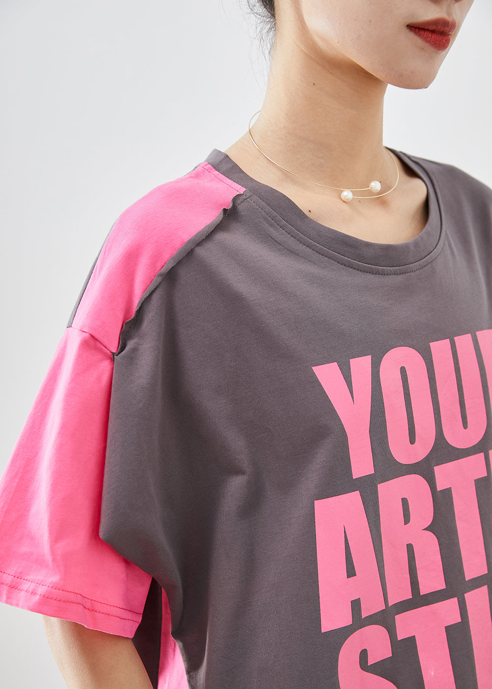 Diy Colorblock Asymmetrical Patchwork Letter Print Cotton Long Tanks Summer