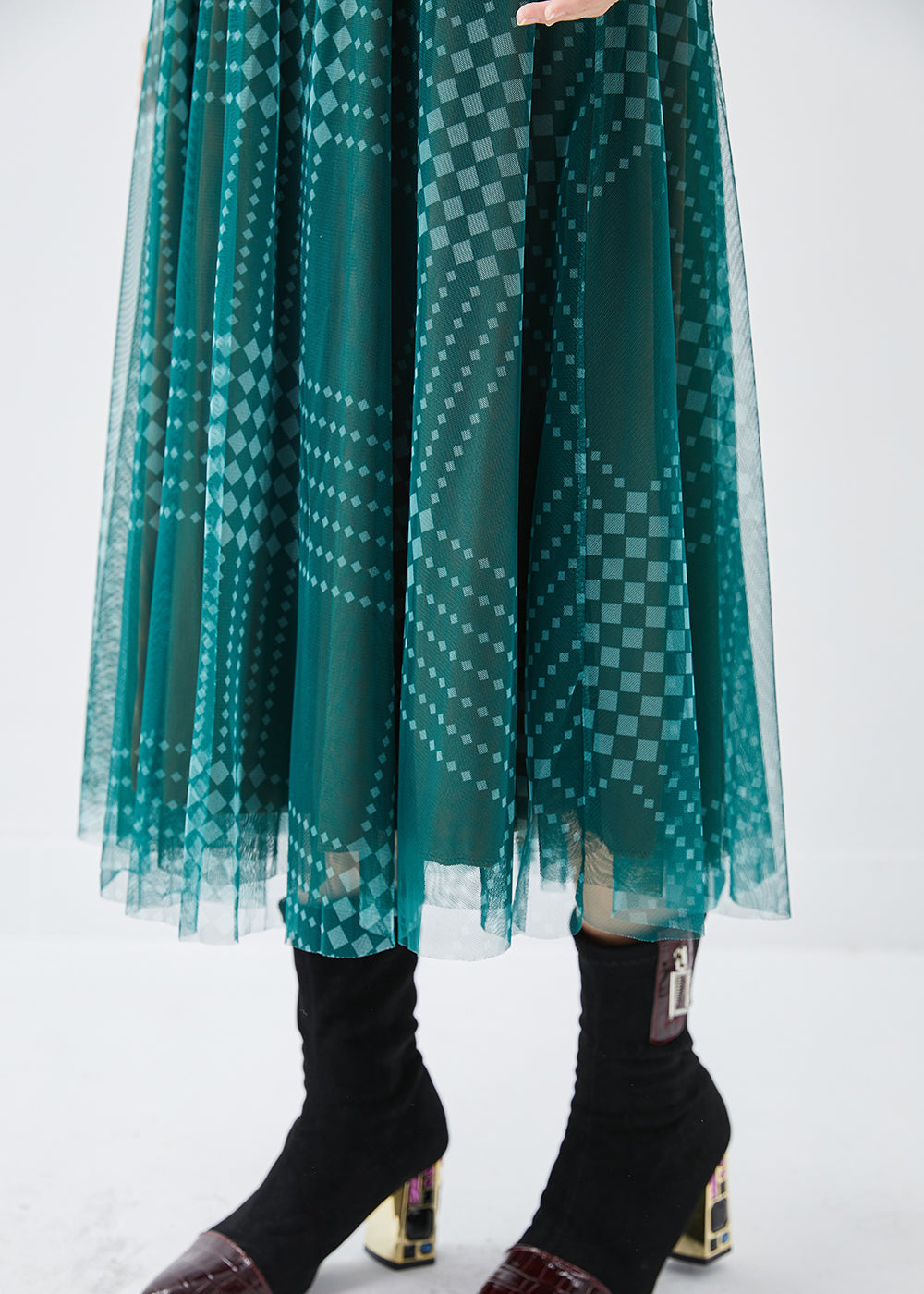 Diy Green Print Exra Large Hem Tulle Skirts Spring