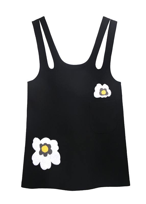 Diy Black Print Clothes Spaghetti Strap Loose Dresses