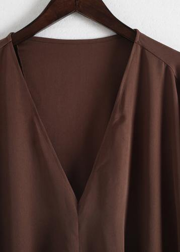 Diy Chocolate Silk Robes Pakistani Sewing V Neck Kaftan Summer Dresses