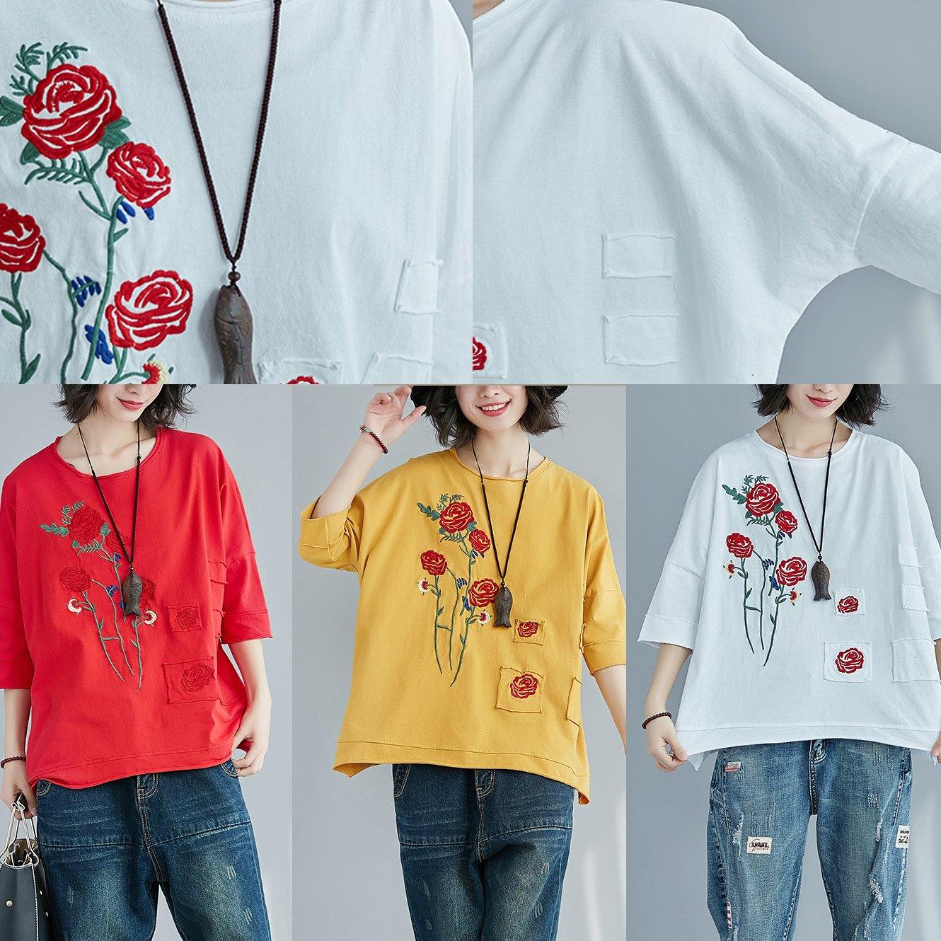 DIY o neck patchwork cotton clothes stylish Photography white cotton blouses Summer