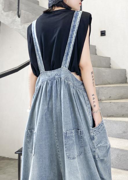 Denim Blue Overalls New Summer Thin One-piece Pants
