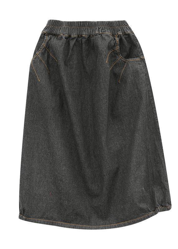 Elastic Waist Mid-length Half-length Denim Skirt Loose Loose Wild A-line Skirt