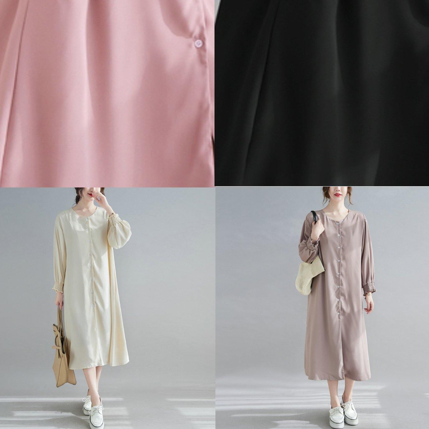 Nude Wardrobes O Neck Lantern Sleeve a Line Spring Dresses