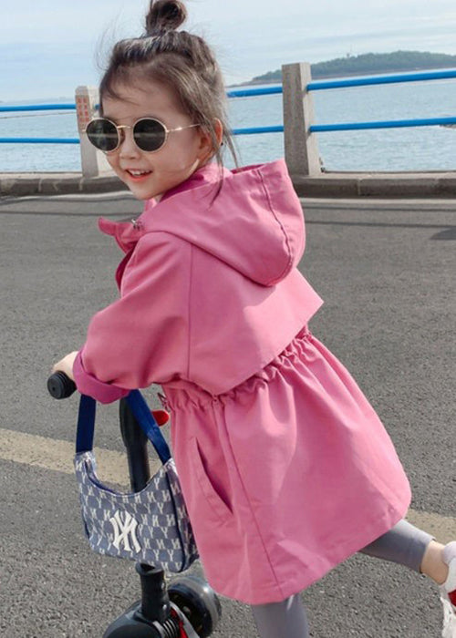 Rose Hooded Drawstring Cotton Coats Spring