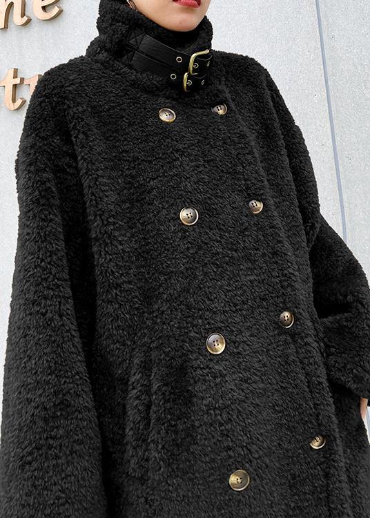 Chocolate Woolen Coats Winter Coat Lapel Pockets Coats
