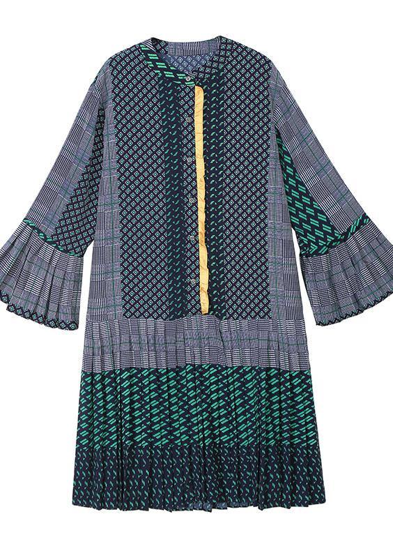Red Chiffon Quilting Clothes Petal Sleeve A-line Patchwork Dress