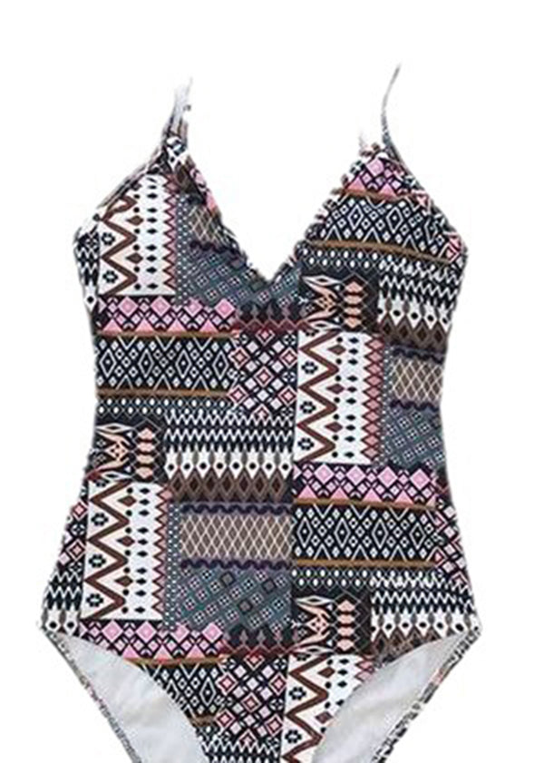 European and American Print Bodysuit Swimwear