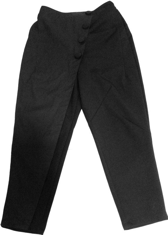 Black Patchwork Pockets Asymmetrical Design Fall Harem Pants