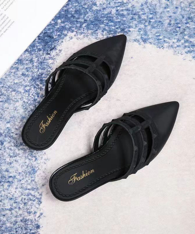 Light Purple Hollow Out Wedge Slide Sandals