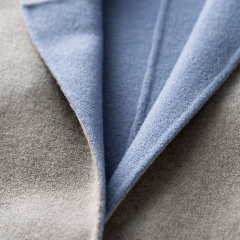 Light Khaki Wool Coat Back Open Coats Lapel Collar Coats