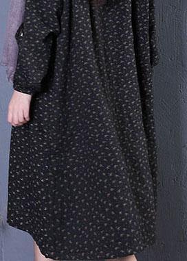Coats Fall Black Print Hooded Coats