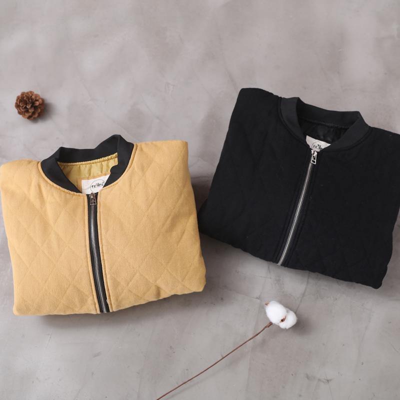 Fine Oversized Winter Jacket Outwear Yellow Stand Collar Outfit