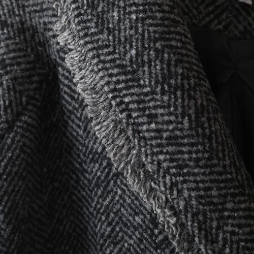 Fine Black Gray Wool Jackets Long Jackets Coat