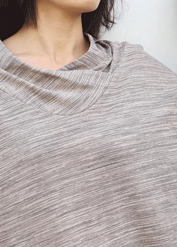 French Bige Cotton Tunic Dressasymmetric Tunic Long Sleeve Dresses