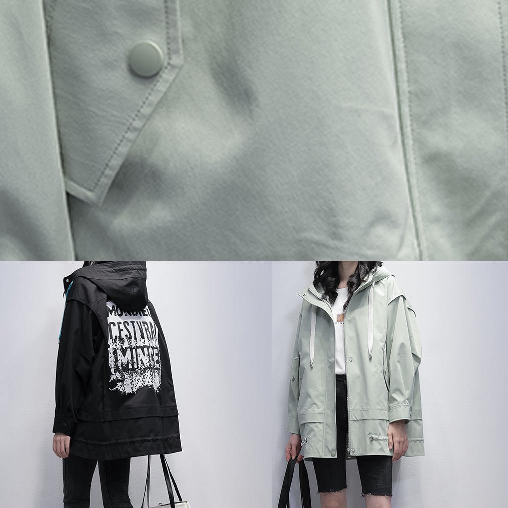 Handmade Black Tunics for Design Hooded Letter Coats