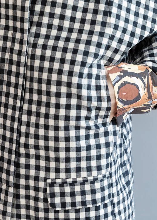 Handmade Black White Plaid Outfit Tutorials Thick Winter Coats
