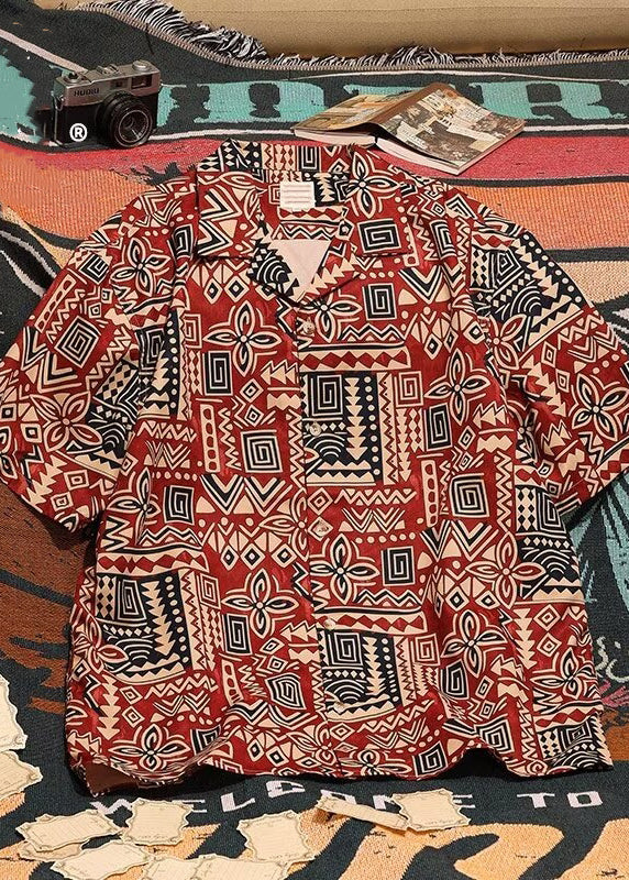Japanese Cuban Collar Shirt for in Hawaii Summer